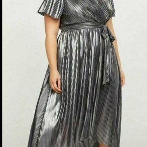 Lane Bryant Metallic Faux Wrap Dress